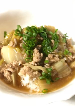 簡単☆白菜とひき肉のあんかけ☆どんぶり-レシピのメイン写真