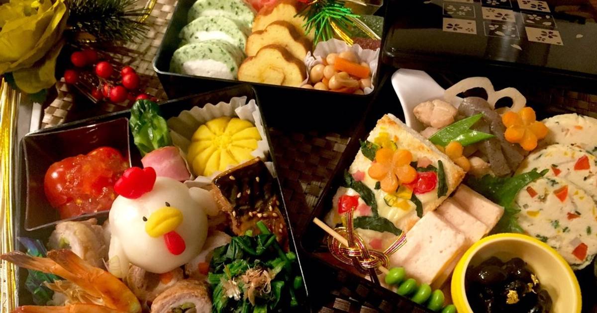 おせち料理」を どうぞ♡ | 折り紙と花と仲良し おせち料理・三段重/