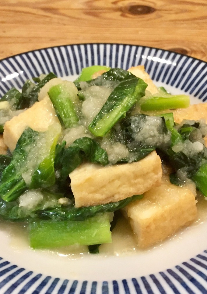 白だしで簡単！厚揚げと小松菜のみぞれ煮-レシピのメイン写真
