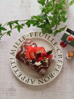 バレンタイン♡チョコロールケーキ-レシピのメイン写真