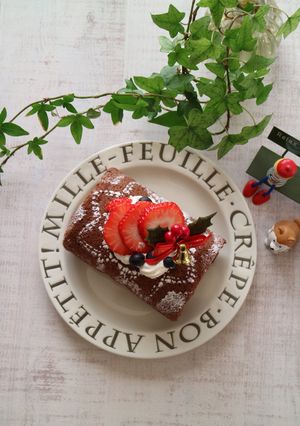 バレンタイン♡チョコロールケーキ-レシピのメイン写真