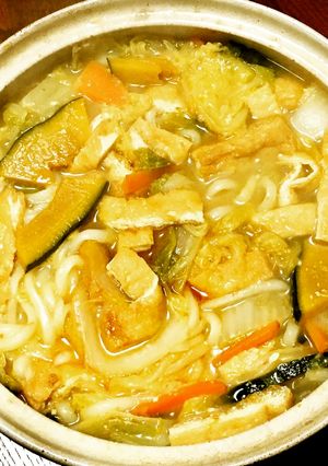ほうとう鍋風、ピリ辛味噌煮込みうどん-レシピのメイン写真