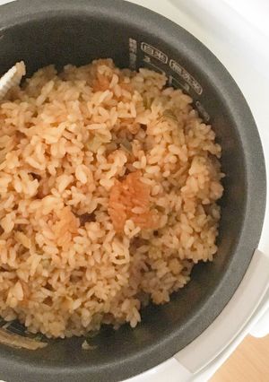 和風蒸し鶏の煮汁de炊き込みご飯♡-レシピのメイン写真