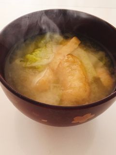 温まる〜♬ 油揚げと白菜の味噌汁-レシピのメイン写真