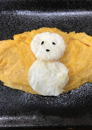 簡単♬雪だるまのせオムレツ-レシピのメイン写真