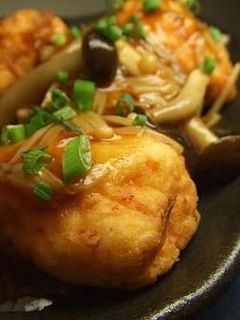 豆腐と白身魚のふんわり天 きのこあんかけ-レシピのメイン写真