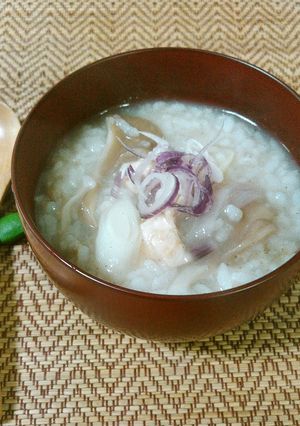 天栄赤ネギのとろ～り鶏粥-レシピのメイン写真