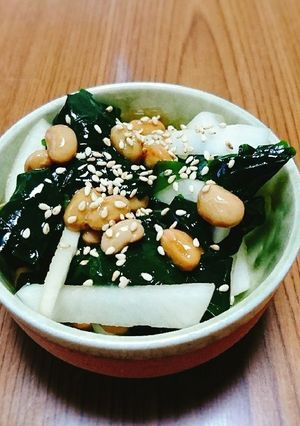 簡単！大根とわかめと納豆の和物-レシピのメイン写真
