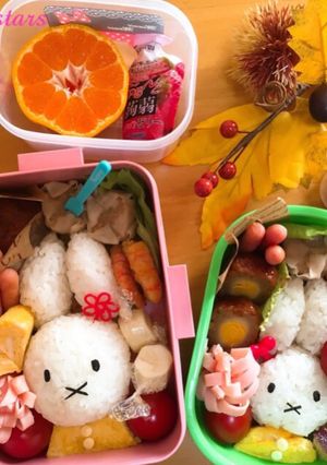 ５歳＆３歳キャラ弁♡ミッフィーちゃん-レシピのメイン写真