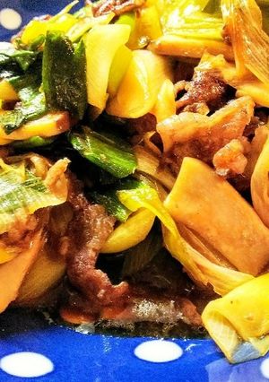 白ネギと牛肉のオイスターソース炒め-レシピのメイン写真