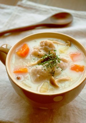 豆乳と鶏つくねのクリームスープ-レシピのメイン写真
