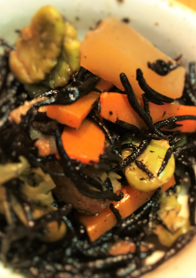 青バタ打ち豆とひじき五目煮-レシピのメイン写真