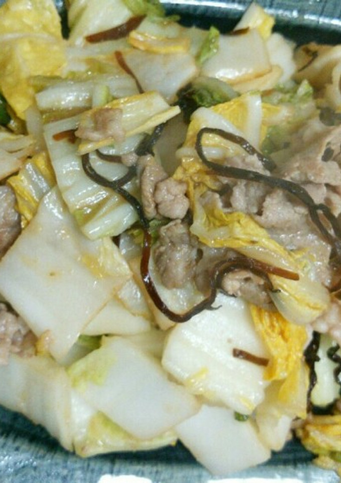 白菜漬けと豚肉の塩昆布炒め-レシピのメイン写真
