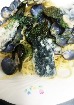 シジミと海苔の天ぷらのパスタ-レシピのメイン写真