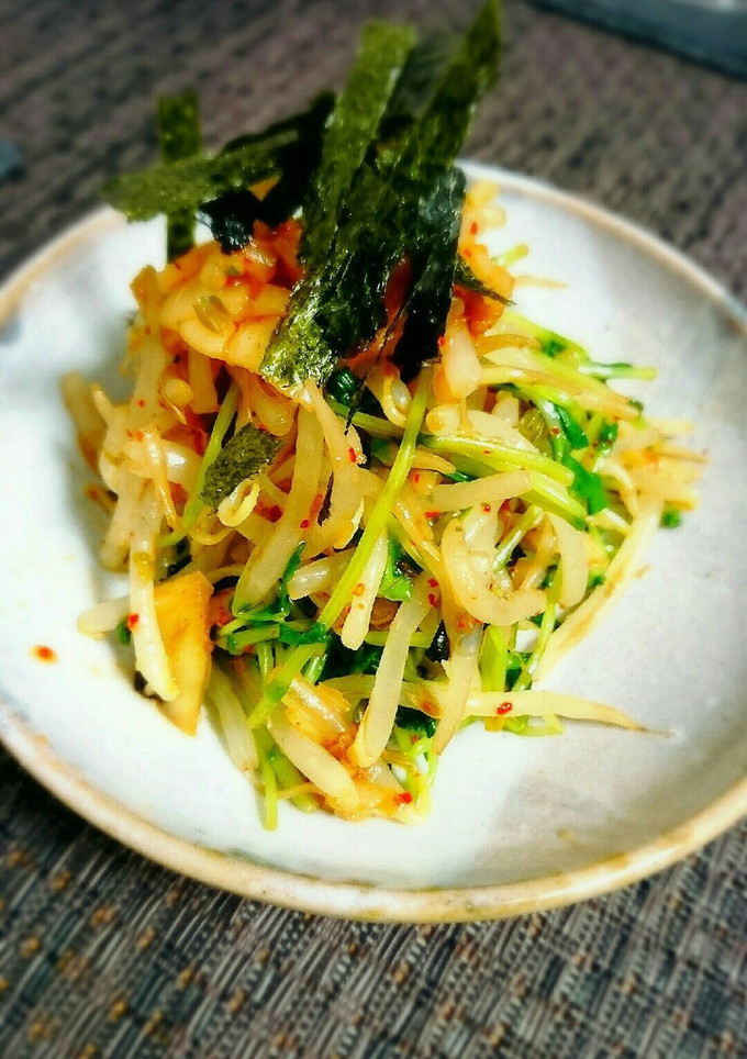 簡単！うまい！豆苗ともやしのキムチ和え☆-レシピのメイン写真
