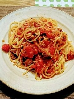 サバ缶とトマト缶のパスタ-レシピのメイン写真