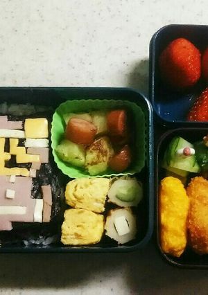 スーパーマリオ xmasサンタマリオ弁当-レシピのメイン写真