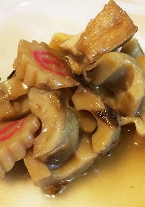 ちくわ、ちくわぶ、厚揚げとなるとの甘辛煮-レシピのメイン写真
