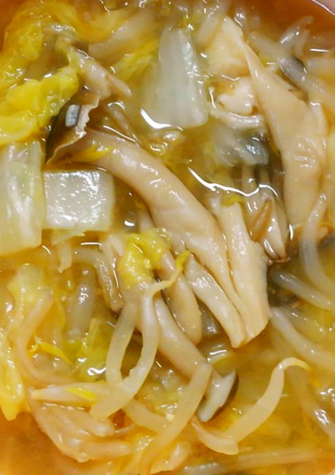 簡単♪もやしと白菜きのこの味噌中華スープ-レシピのメイン写真