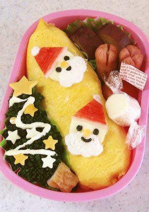 幼稚園　お弁当　オムライス（クリスマス）-レシピのメイン写真