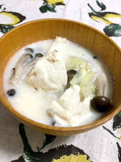 おぼろ豆腐で食べる豆乳スープ♡-レシピのメイン写真