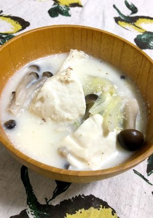 おぼろ豆腐で食べる豆乳スープ♡-レシピのメイン写真