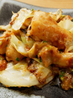 鶏もも肉とキャベツの酒粕味噌炒め-レシピのメイン写真