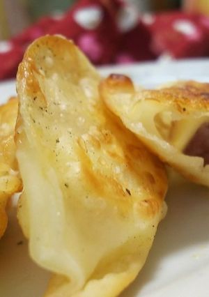 残った皮で、チーズINサラミ餃子-レシピのメイン写真