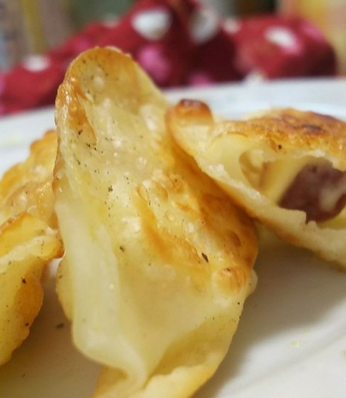 残った皮で、チーズINサラミ餃子-レシピのメイン写真
