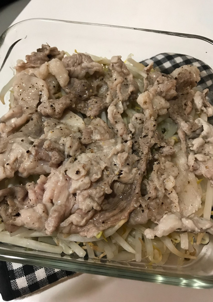 豚肉ともやしのレンジ蒸し-レシピのメイン写真