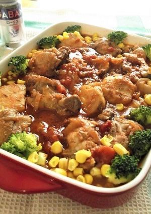 カレー風味　手羽元と里芋のトマト煮-レシピのメイン写真
