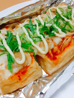 【龍愛】厚揚げのマヨかけキムチーズ焼き-レシピのメイン写真