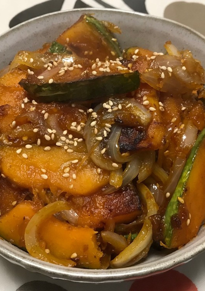 甘酢デリ風 かぼちゃと玉ねぎ-レシピのメイン写真