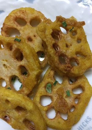 とっても簡単です！蓮根のカレー味天ぷら♬-レシピのメイン写真