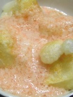 揚げ餅のめんたいとろろがけ-レシピのメイン写真