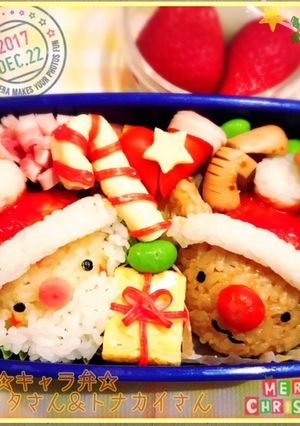 キャラ弁☆クリスマス☆サンタ&トナカイ♡-レシピのメイン写真