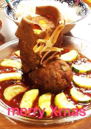 クリスマス☆サンタブーツ ハンバーグ-レシピのメイン写真