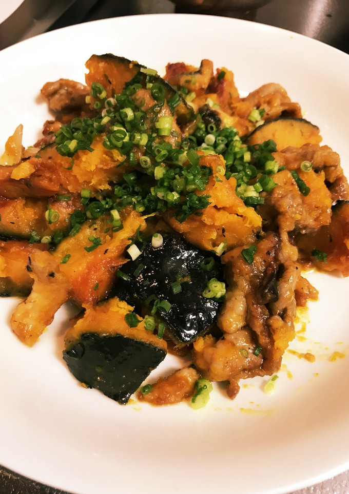 豚こまと南瓜のうま炒め煮-レシピのメイン写真
