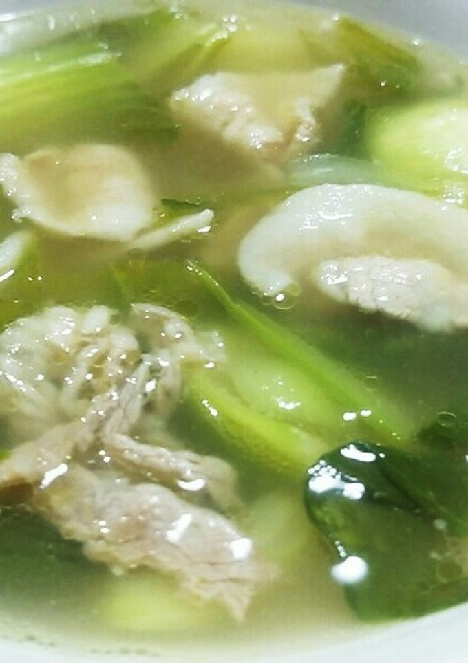 青梗菜と豚肉の中華風スープ-レシピのメイン写真