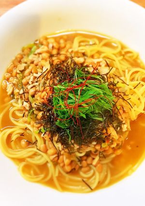 スープ仕立ての納豆パスタ-レシピのメイン写真