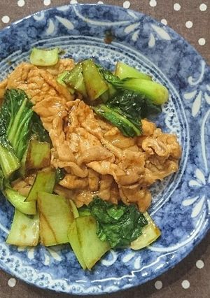 豚肉とチンゲン菜の炒め物-レシピのメイン写真