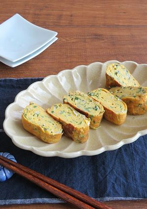 栄養価ＵＰ◎青じそとおじゃこの出汁巻き卵-レシピのメイン写真