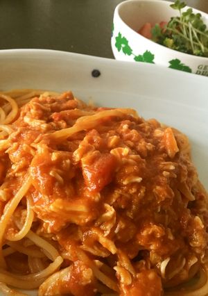 蟹のトマトソーススパゲティ-レシピのメイン写真