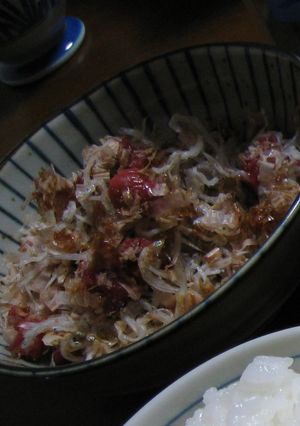 朝ごはんのお伴、ちりめんと梅のおかか和え-レシピのメイン写真