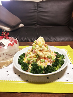 クリスマスツリーポテトサラダ-レシピのメイン写真