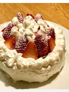 砂糖控えめ時短デコレーションケーキ-レシピのメイン写真