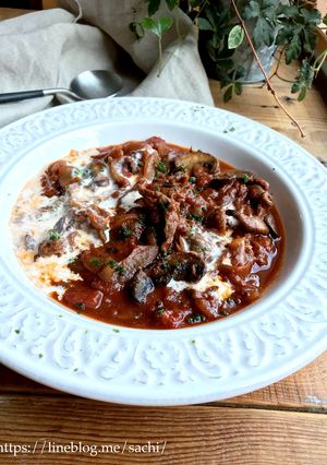 牛肉とマッシュルームのトマト煮-レシピのメイン写真