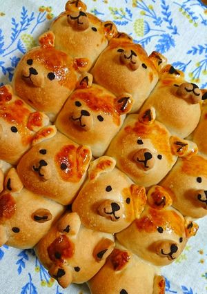 ちぎりパン犬 わんこ by くっく畑 【クックパッド】 簡単おいしい