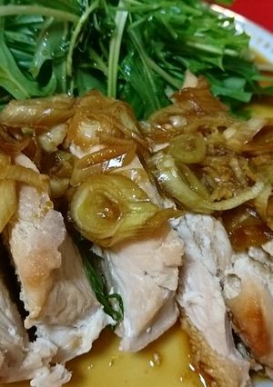 むね肉の蒸し鶏ねぎ中華ソース-レシピのメイン写真