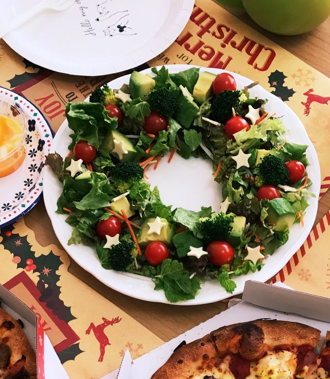 クリスマスリースのサラダ-レシピのメイン写真